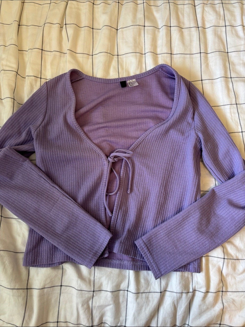 H and M divided lilac tie front cardigan